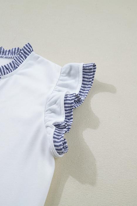 Contrast Stripe Split Neck Sleeveless Summer Dress | S-XL