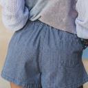 Striped Drawstring Elastic Waist Denim Shorts | S-XL