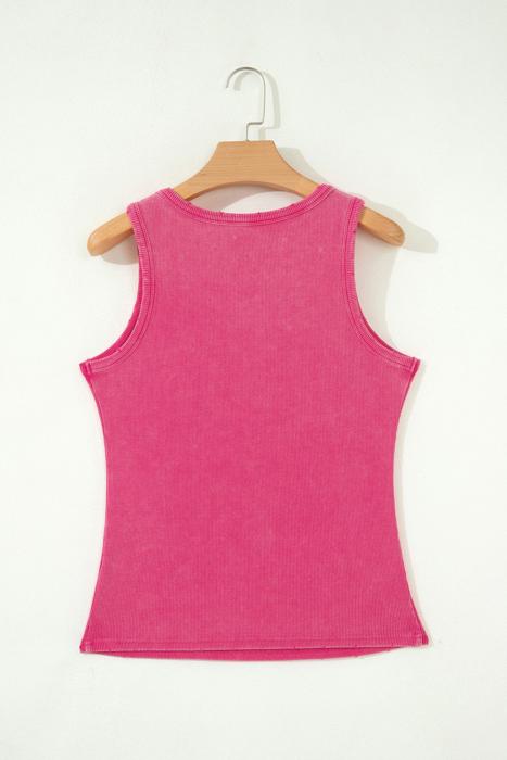 Mineral Wash Rib Knit Tank Top | S-XL