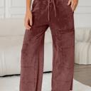  Lace-Up Raw Hem Patched Pocket Pants | S-XL