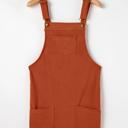  Front Pockets Corduroy Overall Dress
