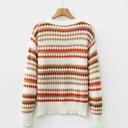  Striped Eyelet Detail Sweater | S-XL
