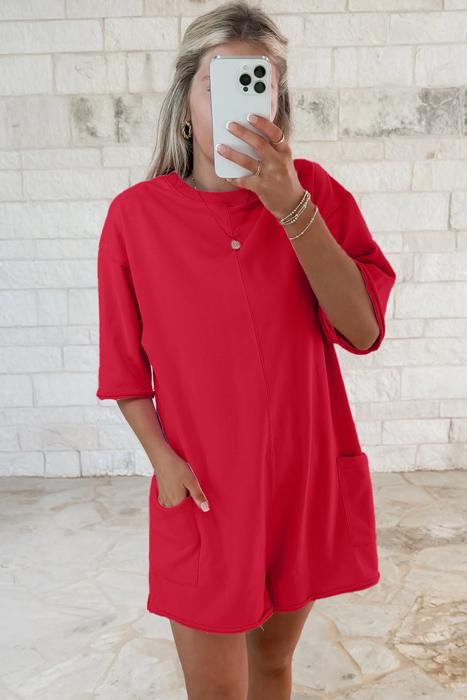 Relaxed Fit Pocketed Romper | S-XL