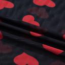  Valentines Heart Printed Sheer Mesh Long Sleeve Top | S-XL