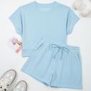  Solid Lounge Tee & Drawstring Shorts Set | S-XL