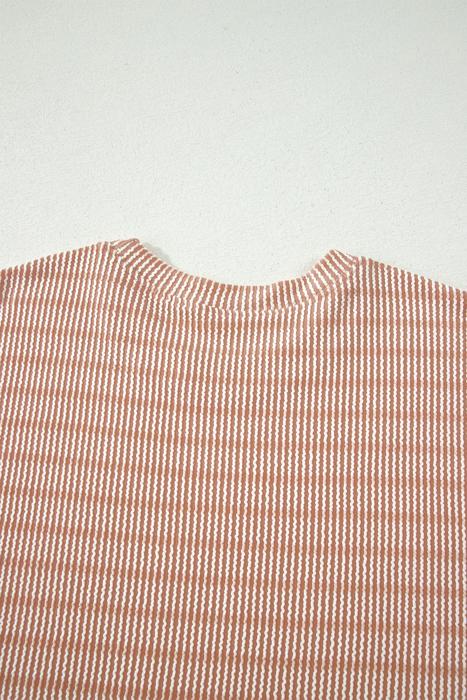 Striped Ribbed Tee & Drawstring Shorts Set | S-XL