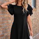  Double Ruffle Sleeve Mini Dress | S-XL