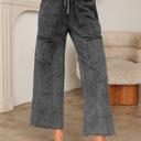  Lace-Up Raw Hem Patched Pocket Pants | S-XL