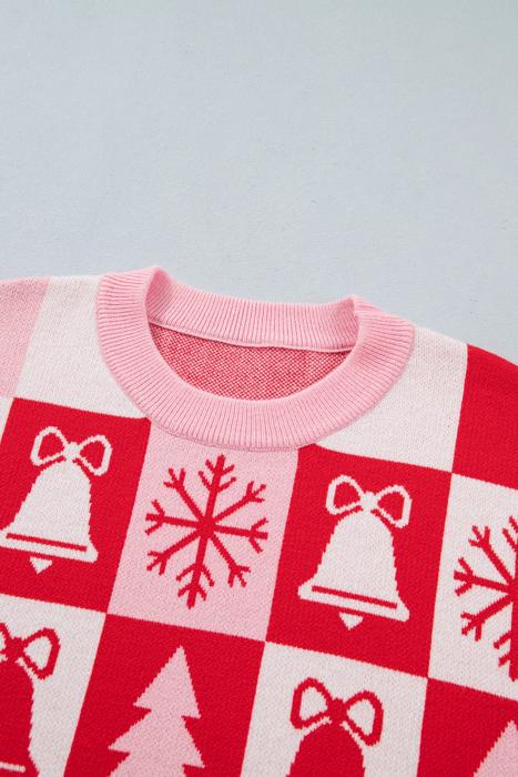 Yuletide Plaid Tunic Knitwear Sweater | S-XL