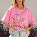  Bloom Patched Raw Seam Oversized Tee | S-XL