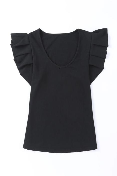 Gorgeous Ruffle Sleeve Ribbed Top | S-XL | Free Shipping