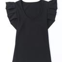  Gorgeous Ruffle Sleeve Ribbed Top | S-XL | Free Shipping