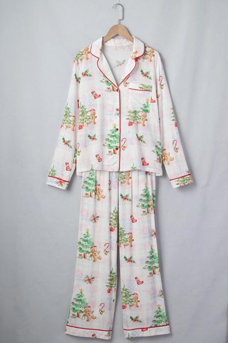 Merry Gingerbread Plaid Pajama Set | S-XL