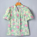  Floral Grace Bubble Sleeve Blouse | S-XL