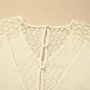  Lace Trim Cutout V-Neck Waffle Knit Button Blouse | S-XL