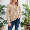  Mineral Wash Bow Patchwork Pullover Sweatshirt | S-XL