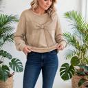  Mineral Wash Bow Patchwork Pullover Sweatshirt | S-XL