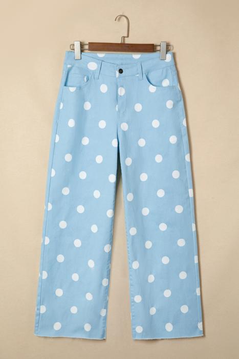 Raw Hem Polka Dot Shift Jeans