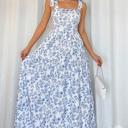  Floral Tie-Strap High Waist Maxi Dress | S-XL