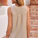  Shirred V-Neck Sleeveless Shift Blouse | S-XL