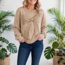  Mineral Wash Bow Patchwork Pullover Sweatshirt | S-XL