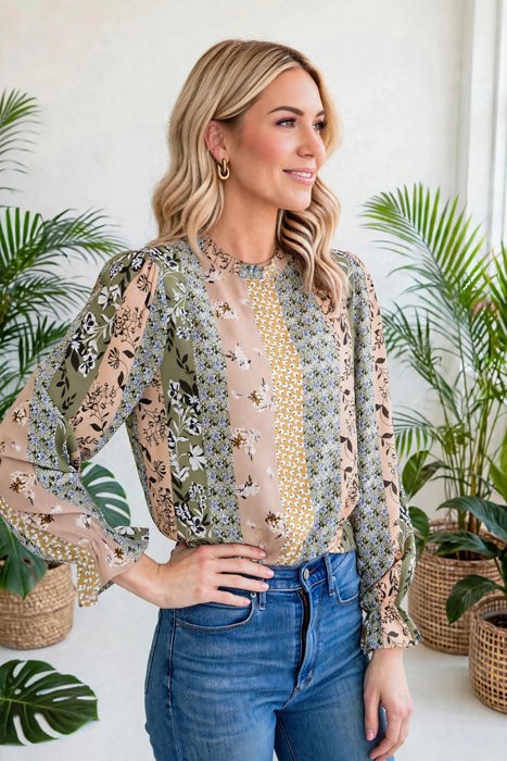 Cuff Long Sleeve Blouse