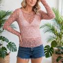  Vintage Floral Print Sheer Long Sleeve Top | S-XL