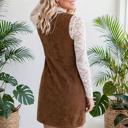  Geometric Stitch Corduroy Mini Dress | S-XL
