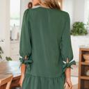  Contrast Ric Rac Trim Button V-Neck Shift Dress | S-XL