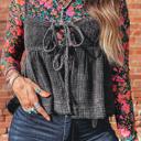  Floral Mesh Mock Neck Long Sleeve Top | S-XL