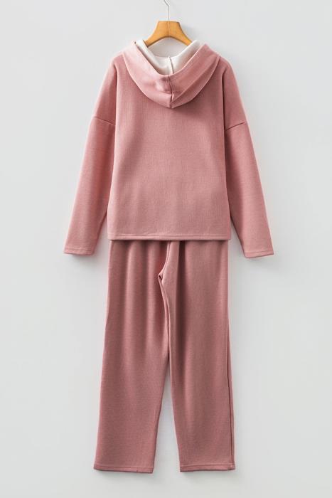 Lace & Luxe Drawstring Pullover Hoodies Corduroy Set | S-XL