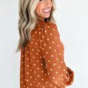  Classic Polka Dot V-Neck Buttoned Blouse | S-XL