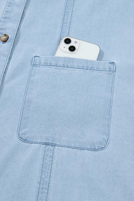 Classic Chic Ruffle Collar Denim Dress | S-XL