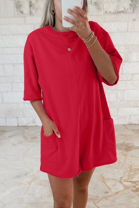 Relaxed Fit Pocketed Romper | S-XL