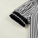  Classic Stripe Collared Bubble Sleeve Blouse | S-XL