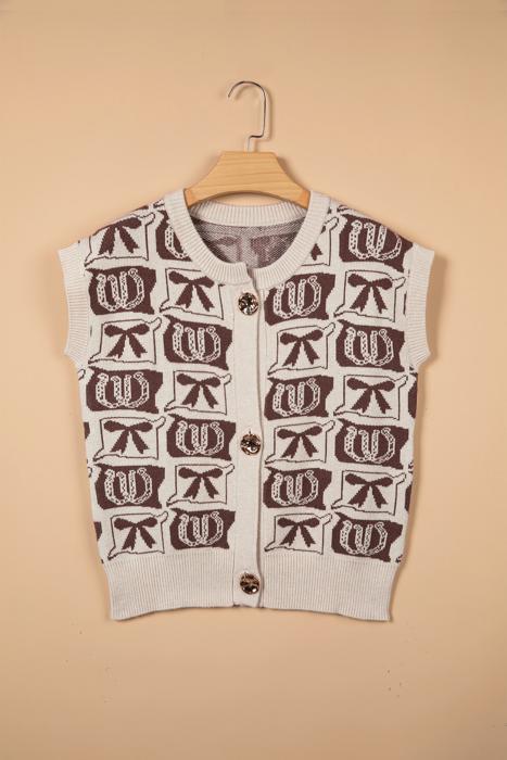 Western Horseshoe Bow Knit Vest | S–XL