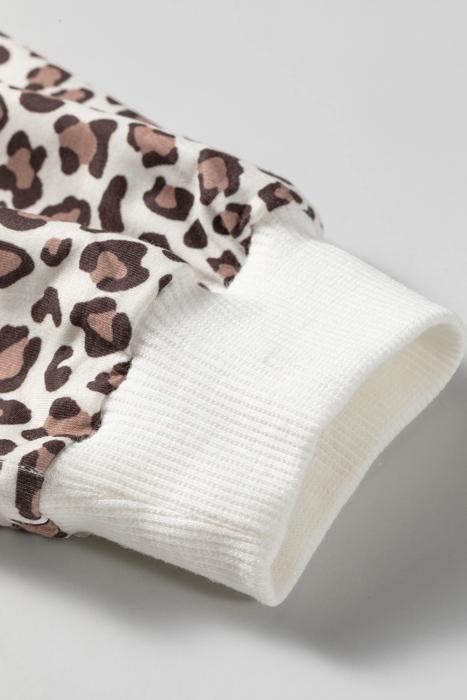 Leopard Print Embroidered Colorblock Pant Set | S-XL