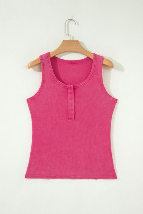 Mineral Wash Rib Knit Tank Top | S-XL