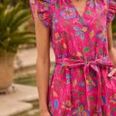  Belted Floral Flutter Sleeve Long Dress | S-XL