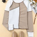  Seaming Trim Rib Knit Top | S-2XL