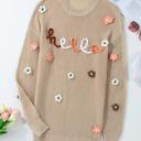  Hello Fall Embroidered Knit Loose Sweater | S-XL