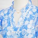  Ocean Bloom Collared Scallop Trim Blouse | S-XL
