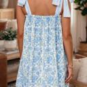  Floral Print Bow Strap Patchwork Mini Dress | S-XL