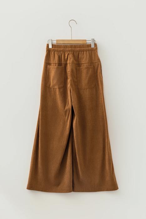Button Front Elastic Waist Wide Leg Pants | S-XL