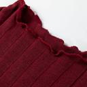  Frilled Neck Ribbed Knit Patchwork Mini Dress | S-XL