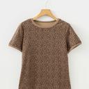  Leopard Print Crew Neck Tee | S-XL