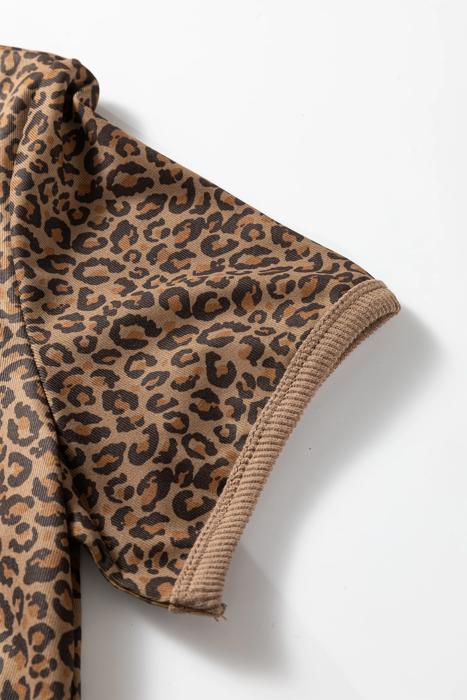 Leopard Print Crew Neck Tee | S-XL