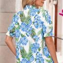  Tropical Striped Patchwork V-Neck Top | S-XL
