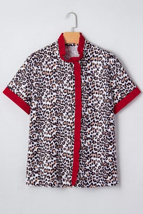 Leopard Luxe Ruffle Blouse | S-XL