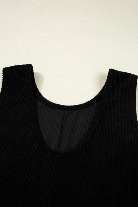 Corduroy Patched Pocket Mini Dress | S-XL